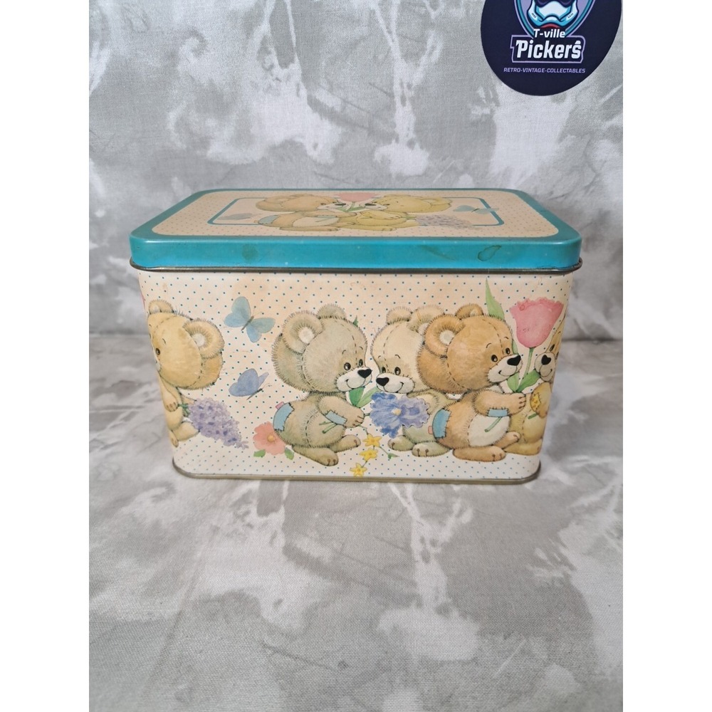 VTG 1989, Rag Tag Teddies Collectible Souvenir Tin Box Morehead Inc
